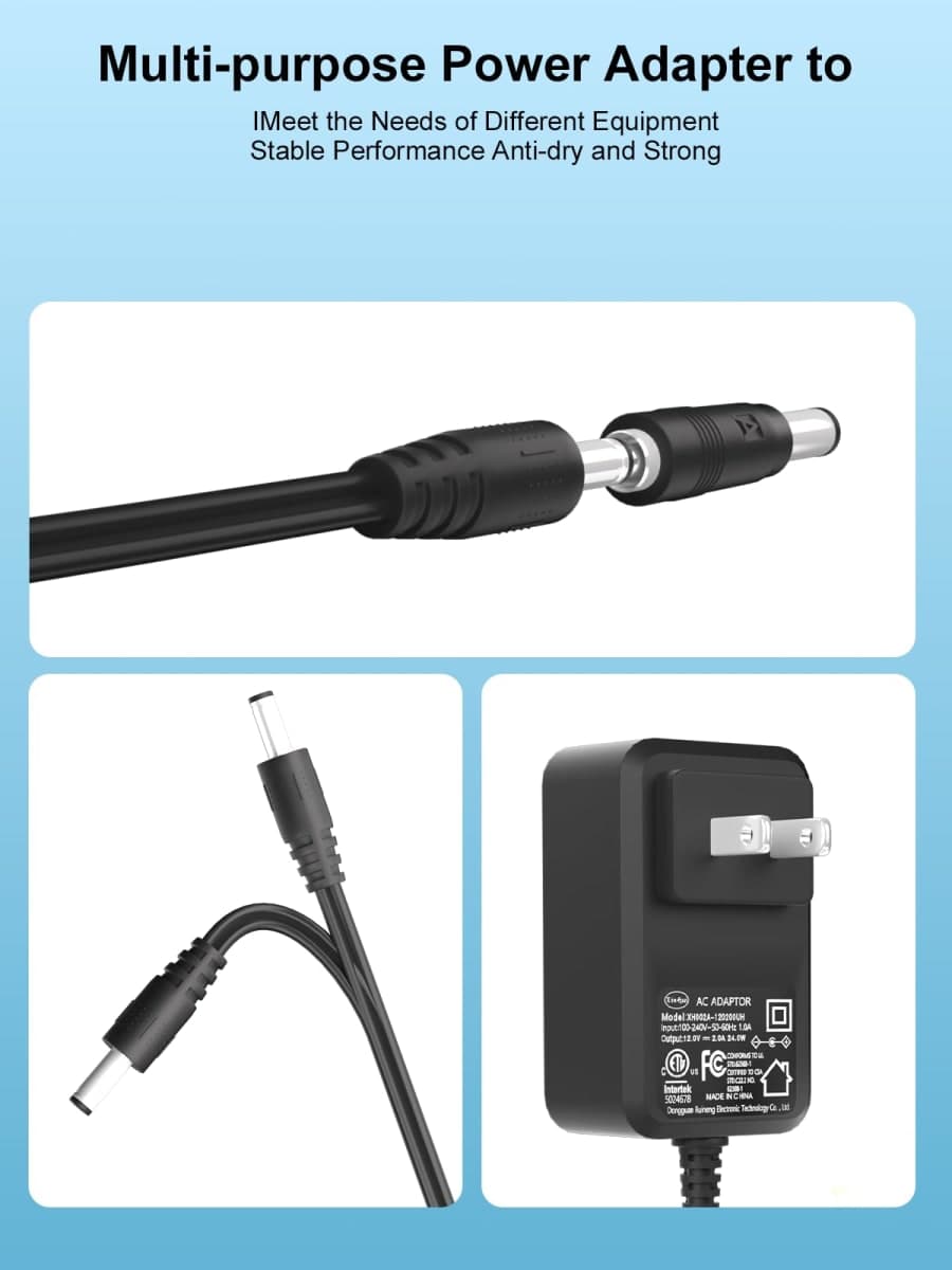 Tinkon 12V AC Power Cord for WD Western Digital My Book External HDD thumbnail 4