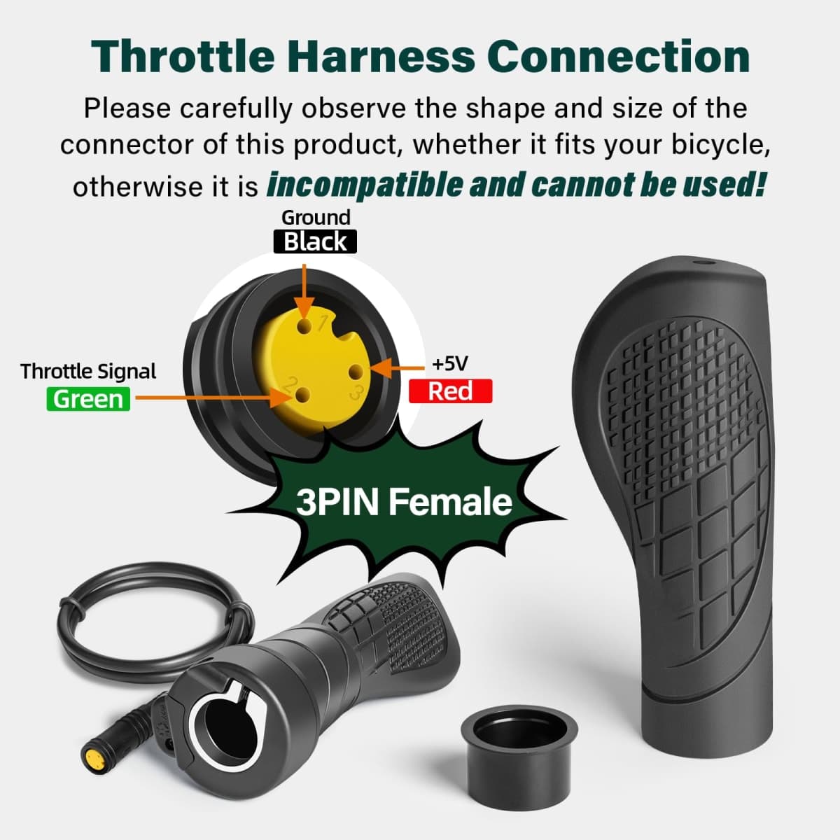 E-Mangue Half-Twist Throttle for Electric Bike, Waterproof Speed Throttle Handlebar for BAFANG BBS01B BBS02B BBSHD Mid Motors Conversion Kit Accessories thumbnail 4