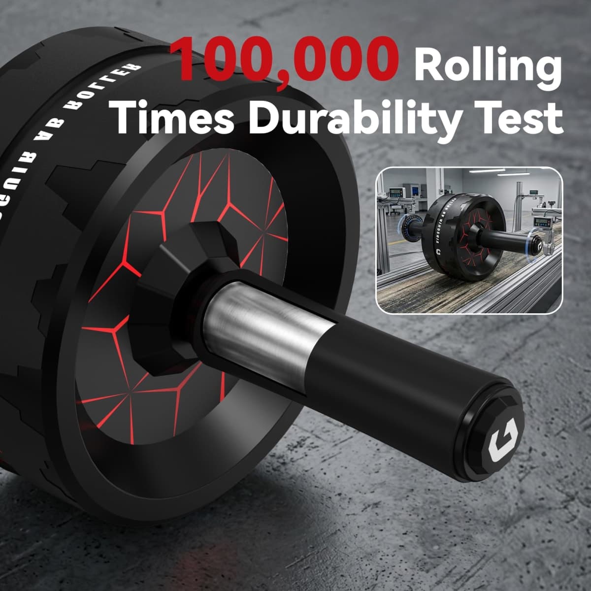 Vinsguir Ab Roller for Abs Workout, Ab Roller Wheel Exercise Equipment for Core Workout, Ab Wheel Roller for Home Gym, Ab Workout Equipment for Abdominal Exercise (Black&Red) thumbnail 5