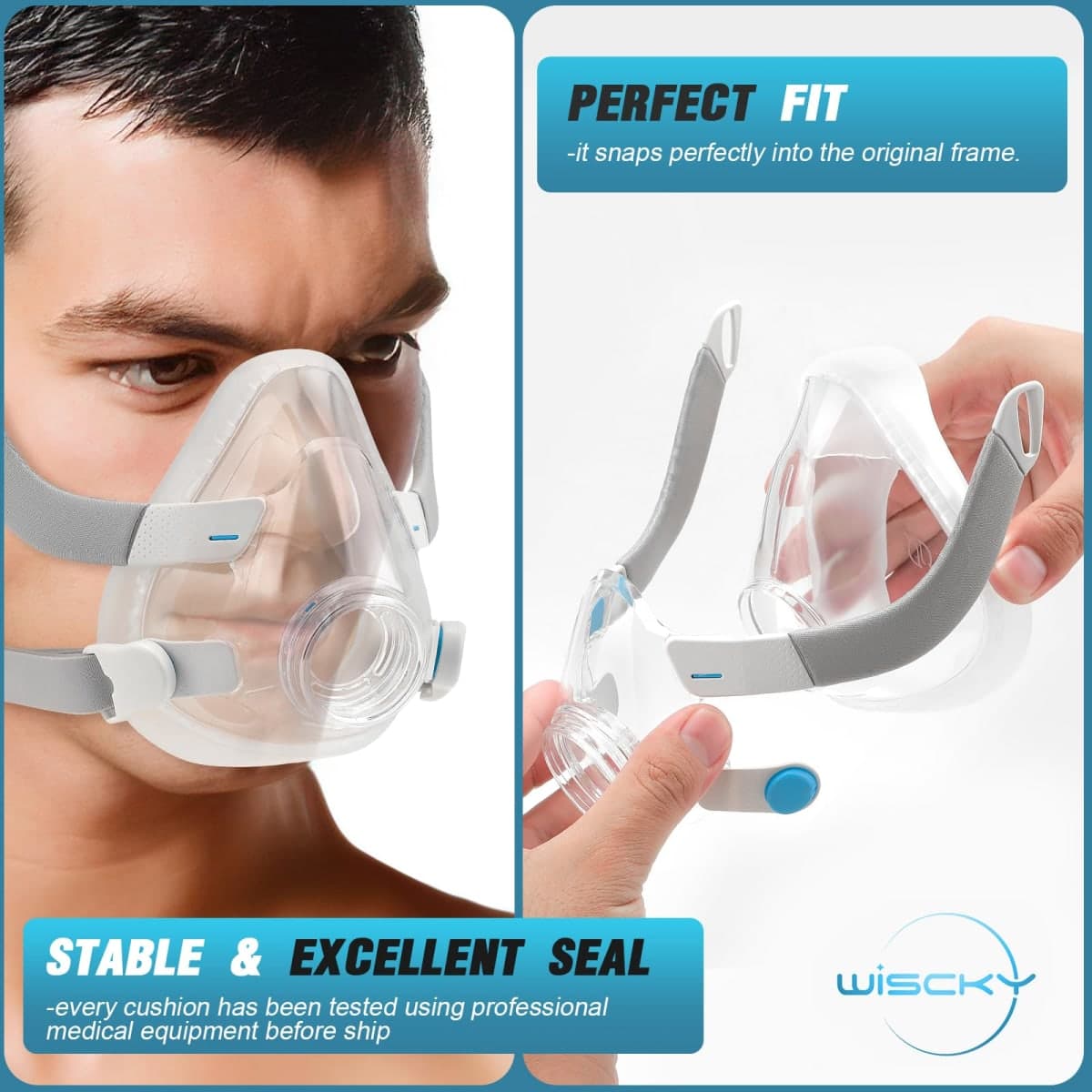 Replacement Mask Cushion for AirFit F20, 2 Packs Reliable Seal & Perfect Fit for Full Face Mask - Accessories Replacement Supplies(Medium) thumbnail 4