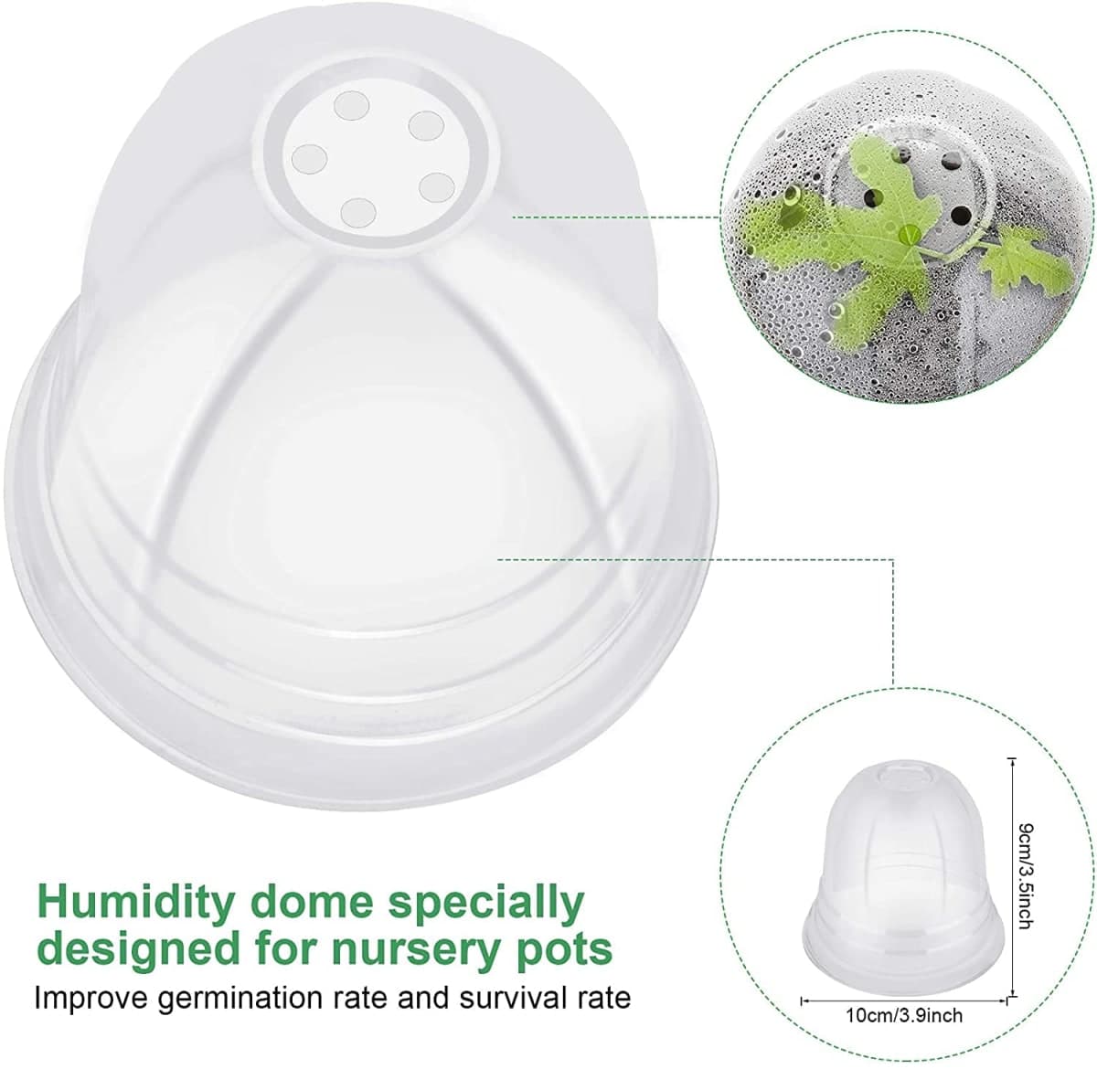 MIXC 30 Packs 4" Plant Nursery Pots with Humidity Domes, Soft Red Plastic Gardening Pot, Seedling Pots with 10pcs Plant Labels for Vegetable Propagation, Root Cutting, Seedling thumbnail 5