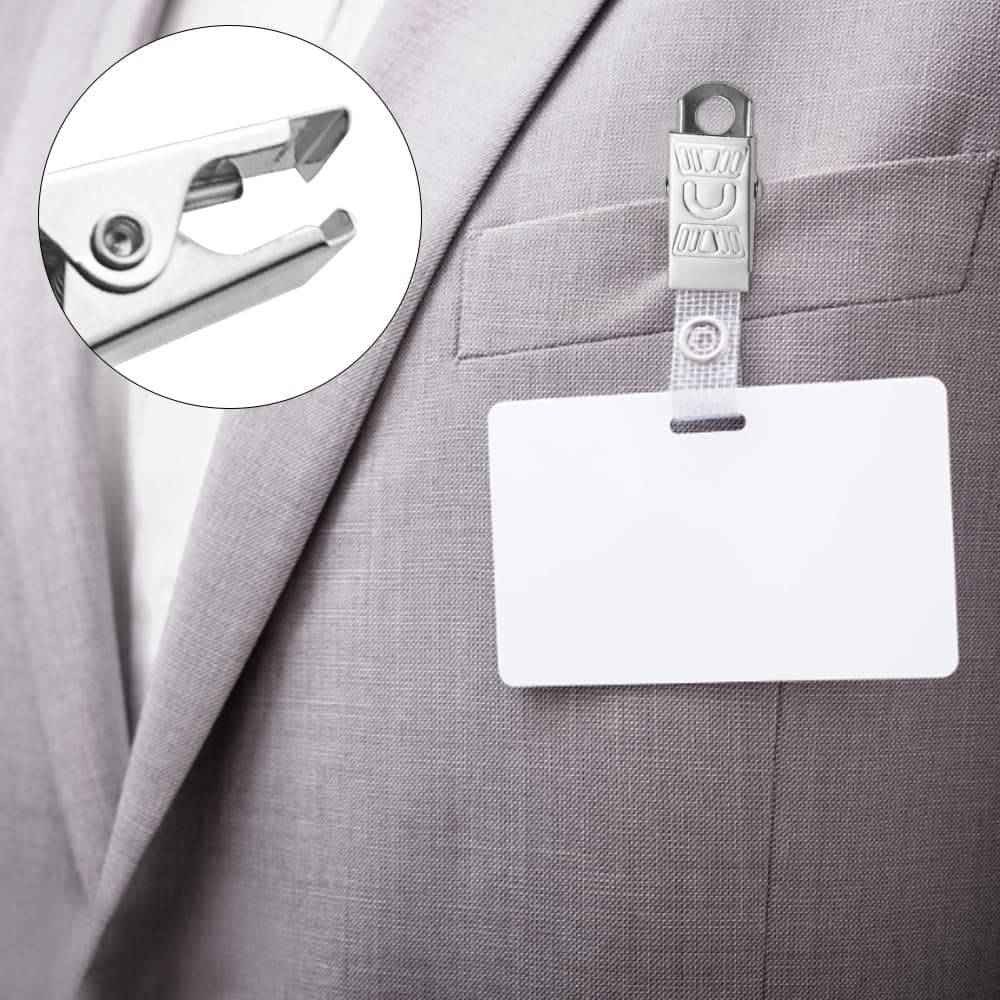 TOVOT 100PCS Anti-Slip Metal Clips 30MM Badge Holders Crocodile Shape Clamps Heavy Duty Metal Clips for Clothes Crafts Office thumbnail 4