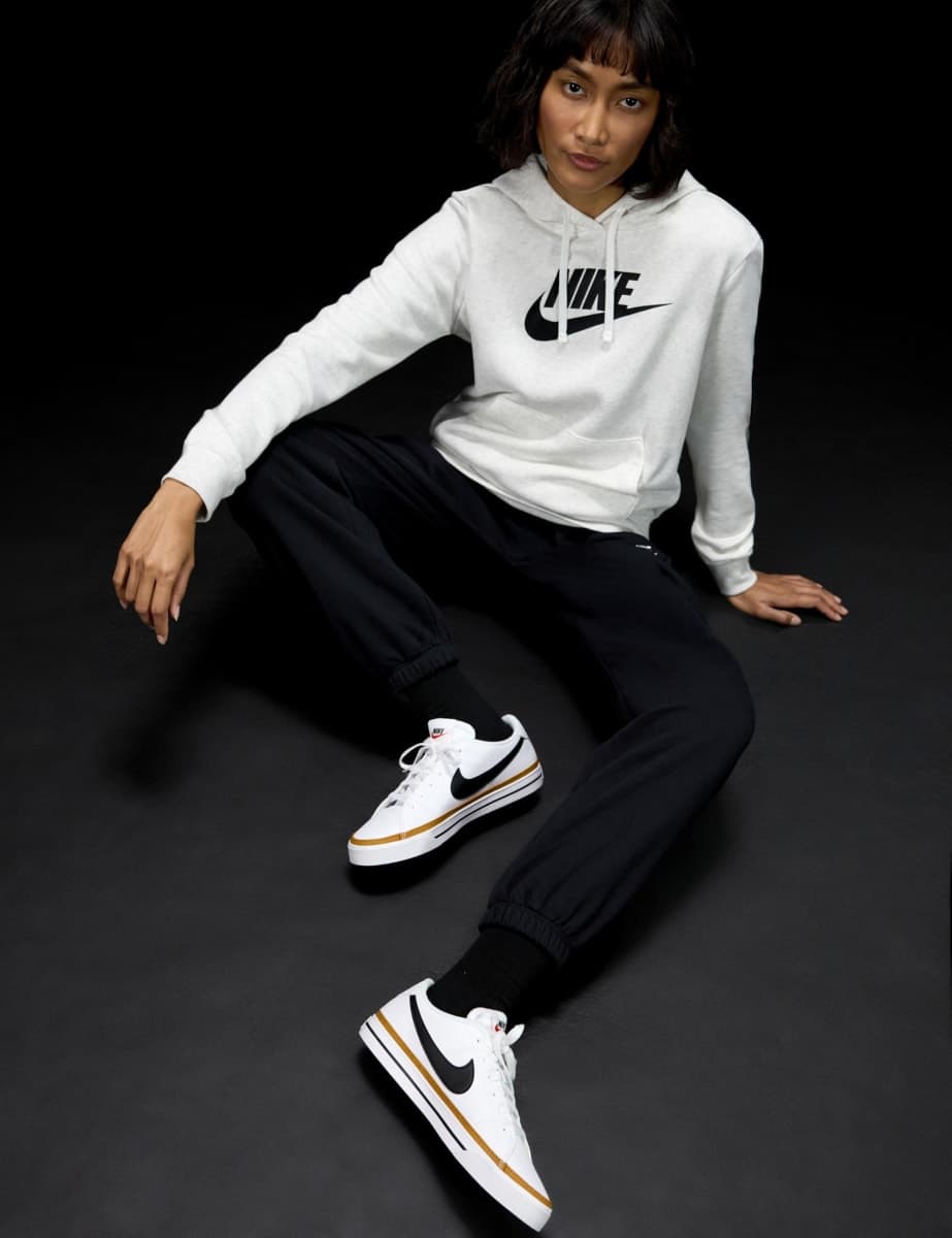 Nike Women's Court Legacy Next Nature Shoes, White/Black-Desert Ochre-Team Orange, 9 thumbnail 2