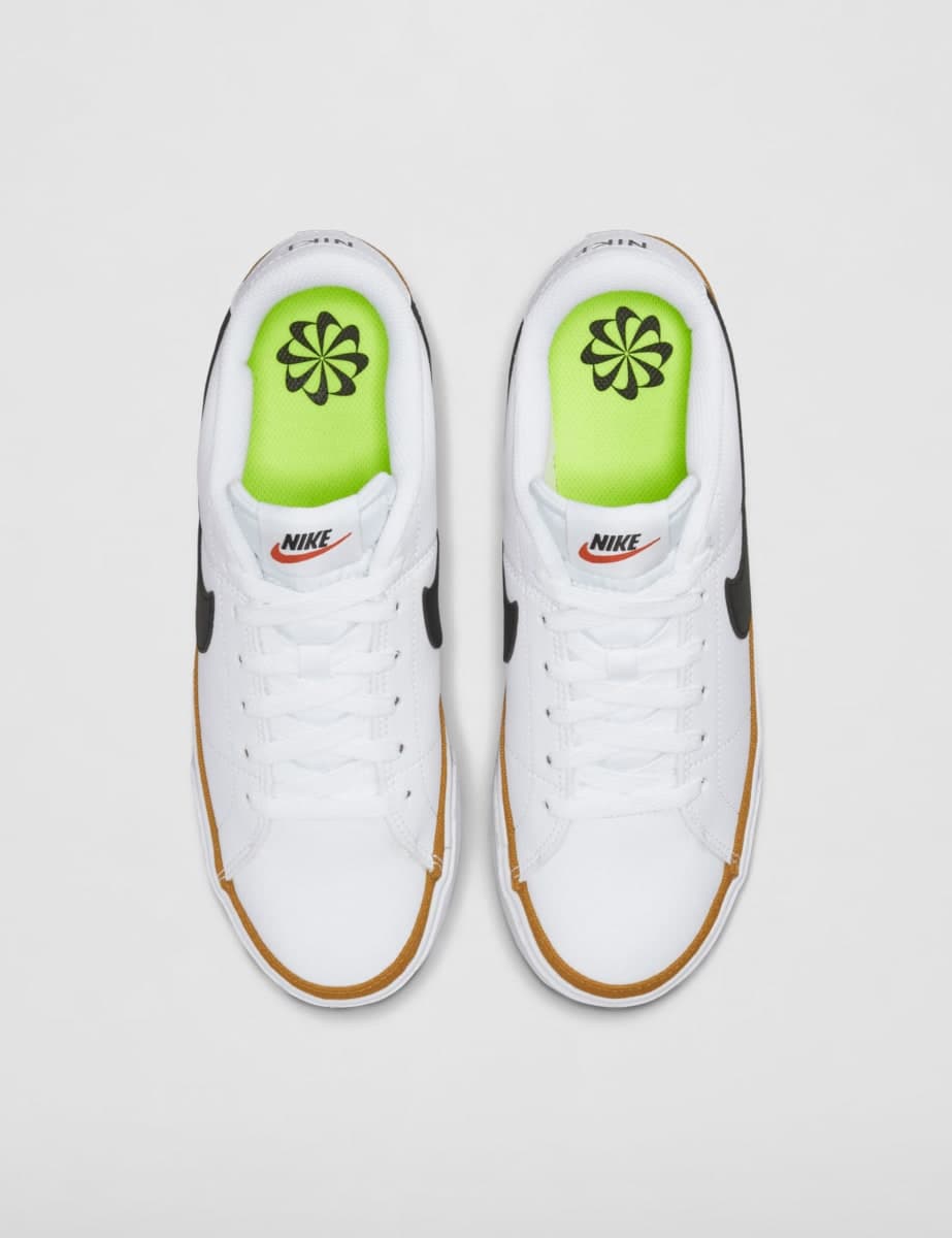 Nike Women's Court Legacy Next Nature Shoes, White/Black-Desert Ochre-Team Orange, 9 thumbnail 5