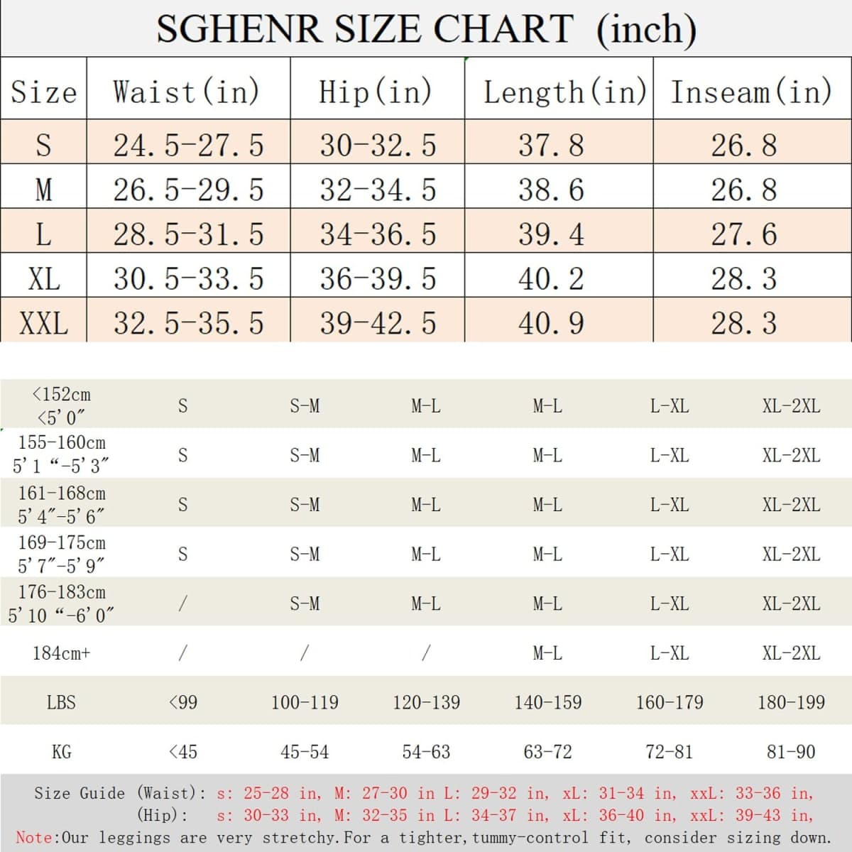 Sghenr Women High Waist Tummy Control Yoga Pants Sports Leggings Black S thumbnail 5