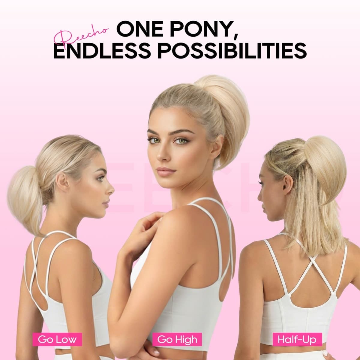 Ponytail Extension 8" Mini Clip Feather-Light Hairpiece for Short Hair thumbnail 3