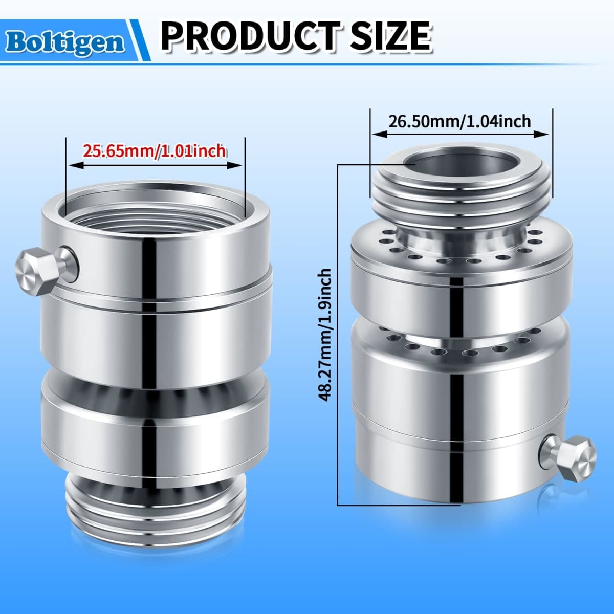 PK1390 No Lead Brass Hose Bib Vacuum Breaker, 1-1/16" Female Fine Thread Self-Draining Breaker for Healthy Portable Water (NOT fit 3/4" GHT Bibcock) thumbnail 3