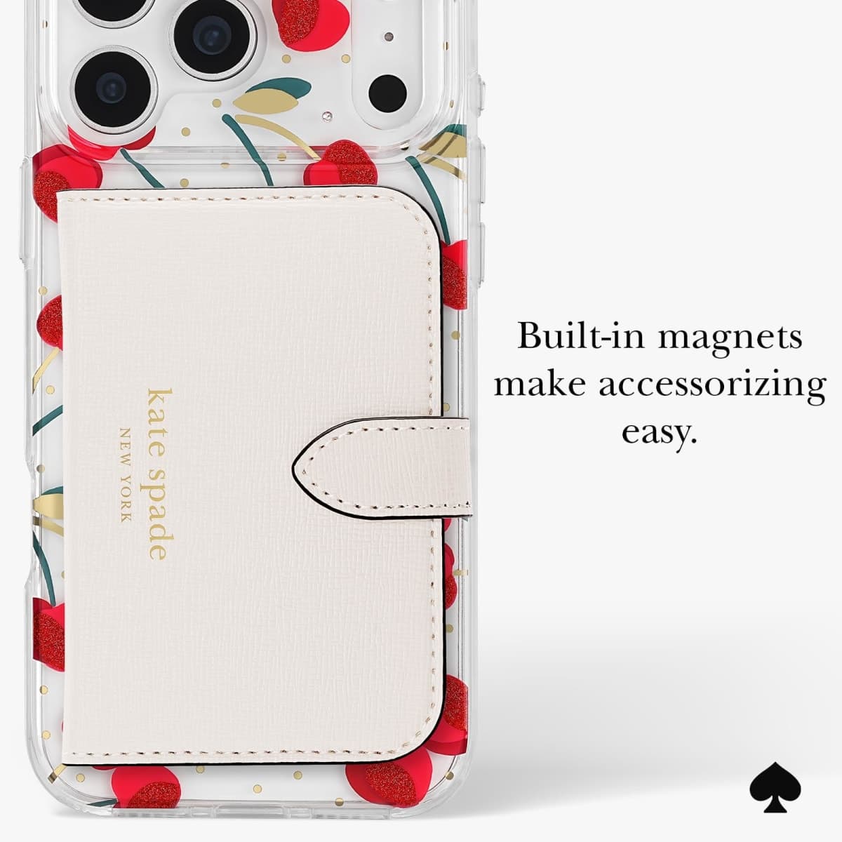 Kate Spade New York iPhone 17 Pro Max Case - Compatible with MagSafe - Designer Phone Case - Cherry Dot Gems thumbnail 5