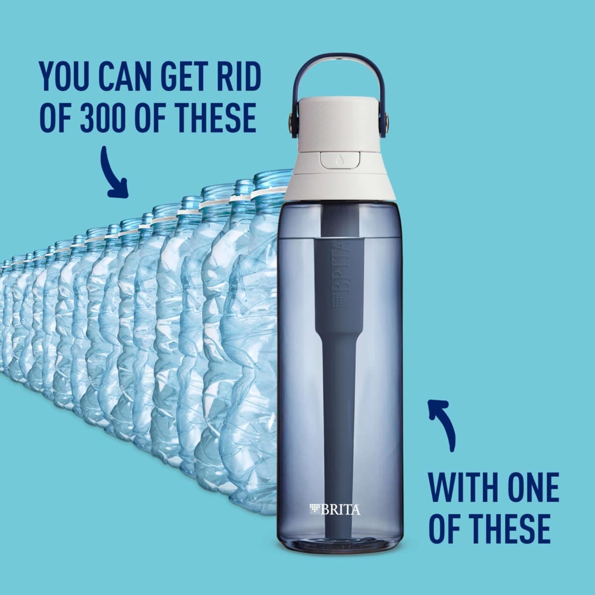 Brita Insulated Filtered Water Bottle with Straw, Reusable, BPA Free Plastic, Night Sky, 26 Ounce thumbnail 2