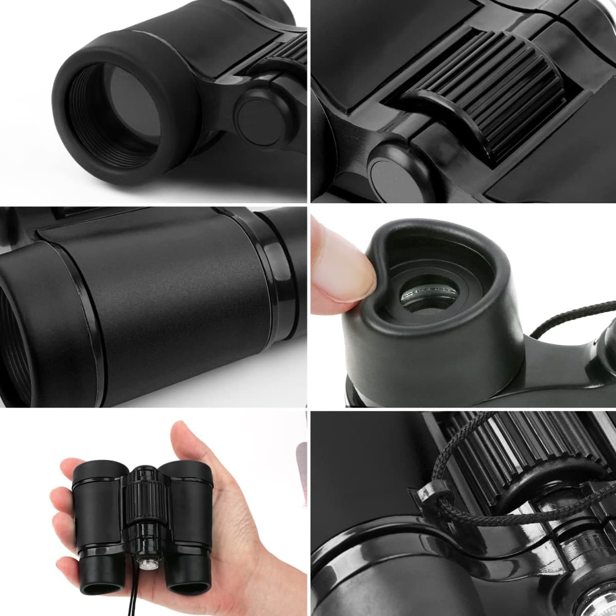 Scotamalone Kids Binoculars Shock Proof Toy Binoculars Set for Age 3-12 Years Old Boys Girls Bird Watching Educational Learning Hunting Hiking Birthday Presents black thumbnail 2