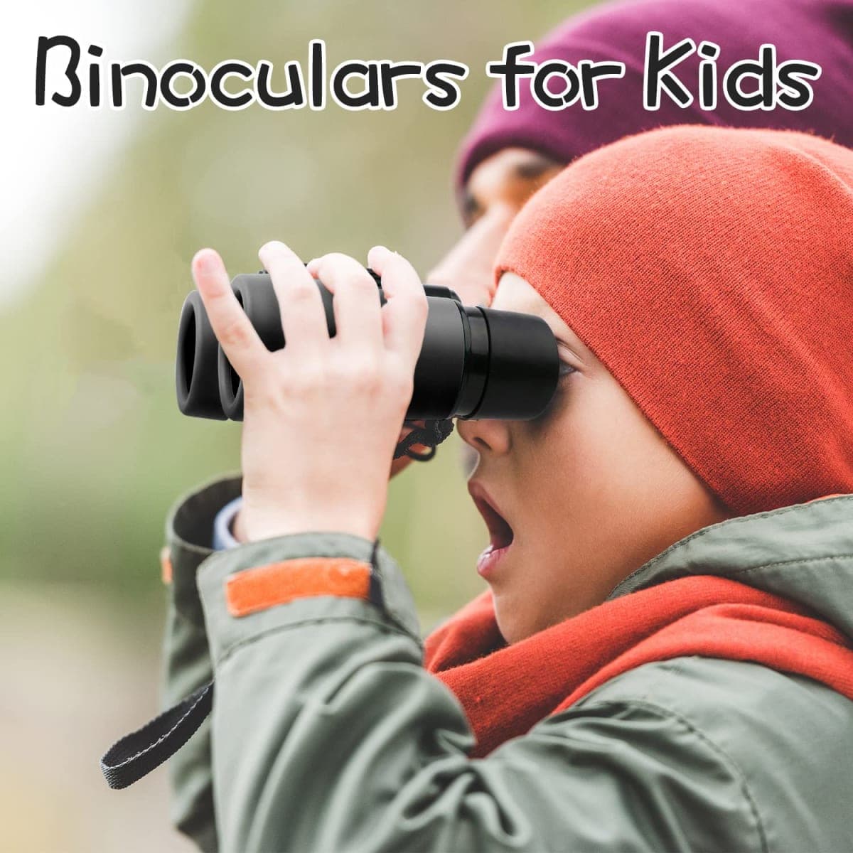 Scotamalone Kids Binoculars Shock Proof Toy Binoculars Set for Age 3-12 Years Old Boys Girls Bird Watching Educational Learning Hunting Hiking Birthday Presents black thumbnail 3