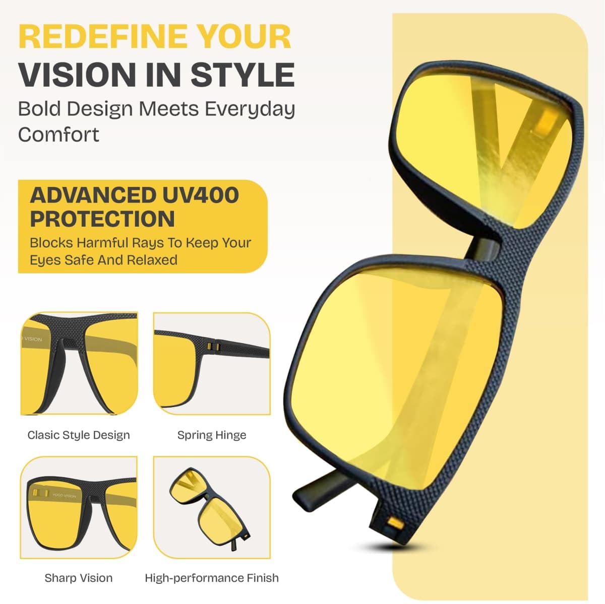 Night Driving Glasses Men Women Polarized Night Vision Glasses Diminish Oncoming Headlights and Reflections thumbnail 3