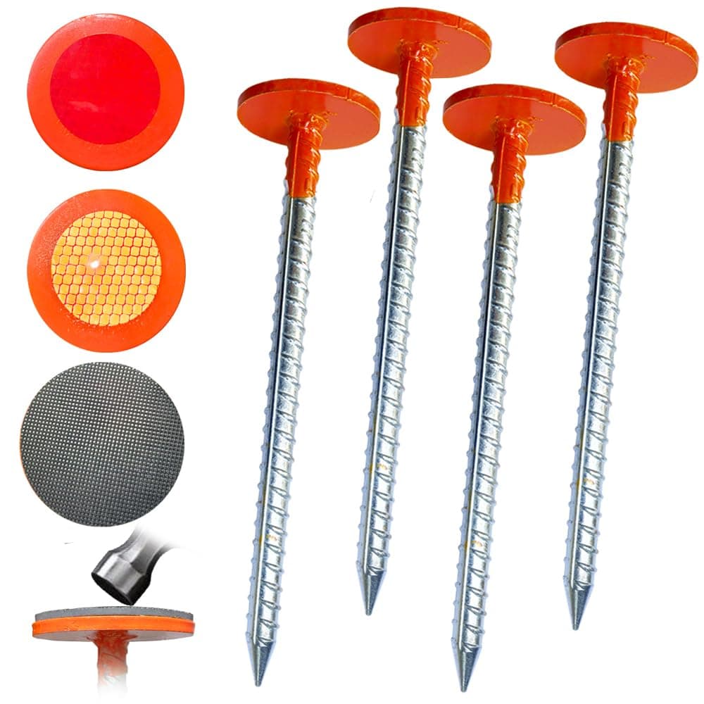 WANSRUYI Rebar Survey Marker Stakes, 12 Inch Long - 1.35 LB Heavy Duty, Hi-Vis Orange (8 Pack) — image 1