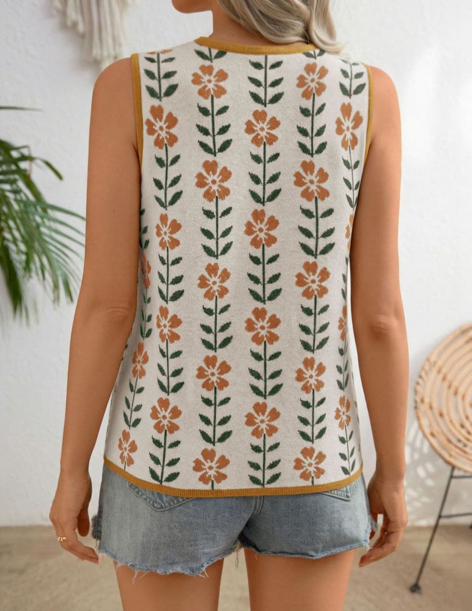 ZESICA Women's 2026 Summer Tie Front Sweater Vest Top, White, Large thumbnail 3