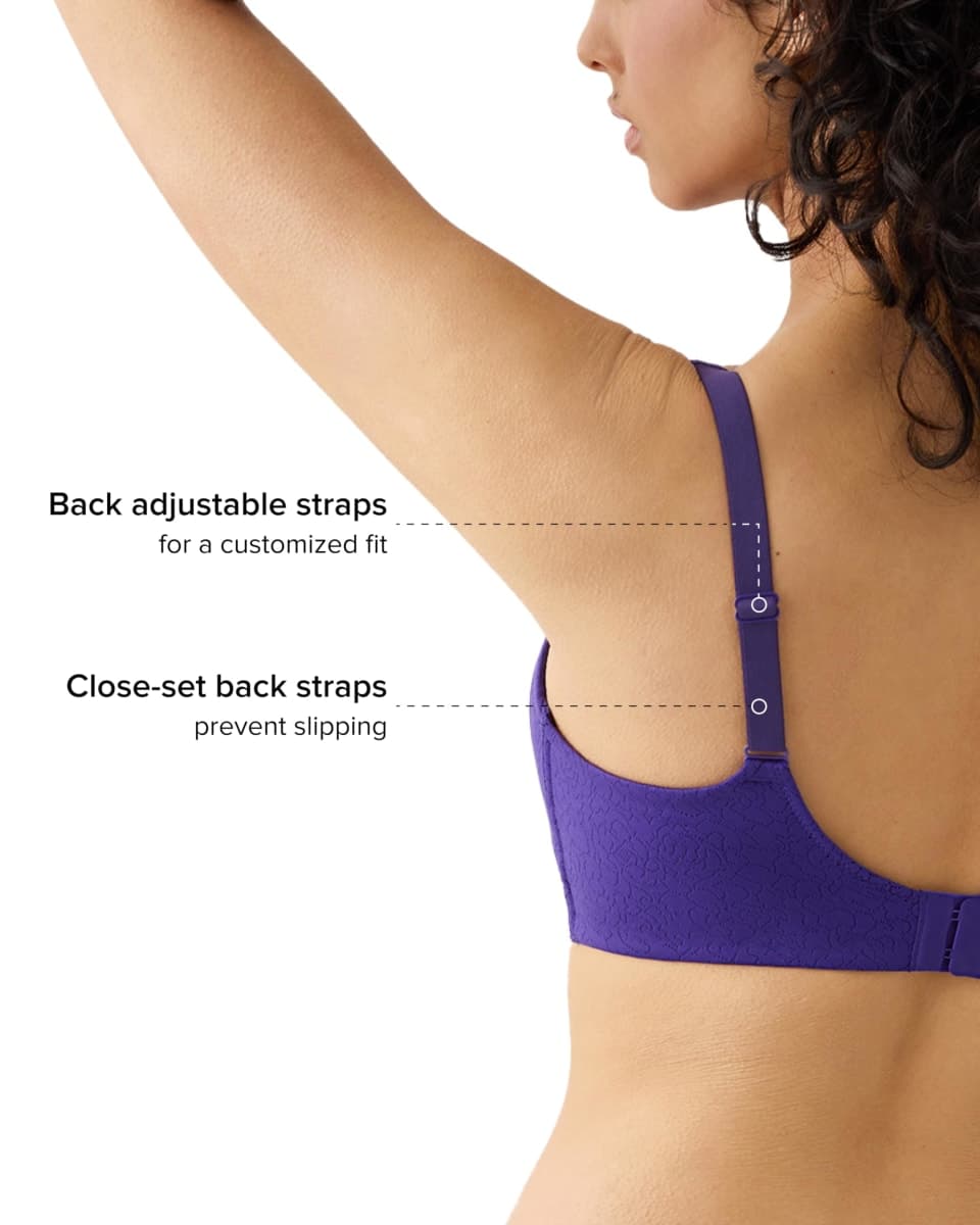 Wacoal Womens Inside Job Unlined Full Coverage Wire Free Bra, 852345, Purple Indigo, 42C thumbnail 4