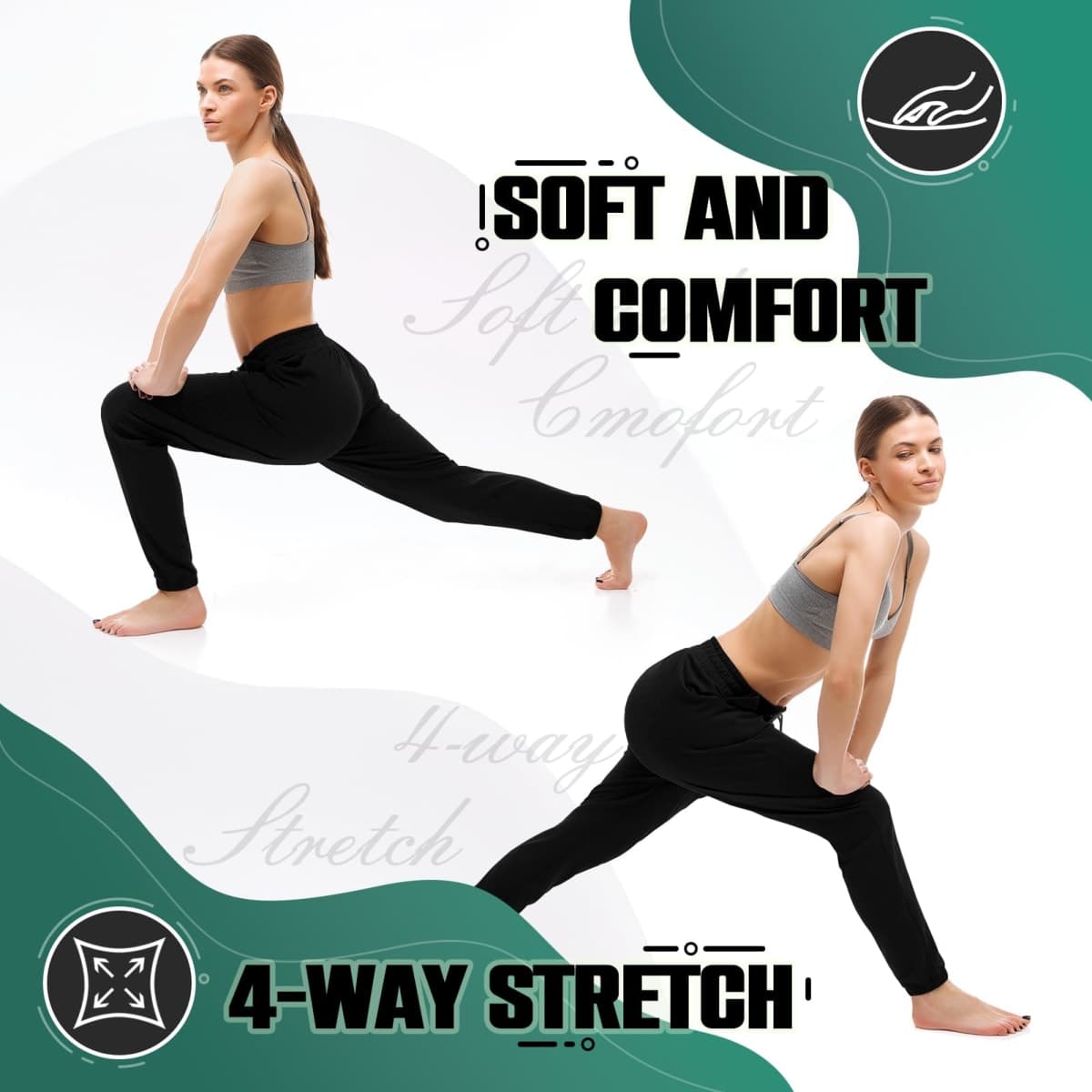 Walifrey Joggers with Pockets, Drawstring Sweatpants Women, Brightred, Medium thumbnail 4