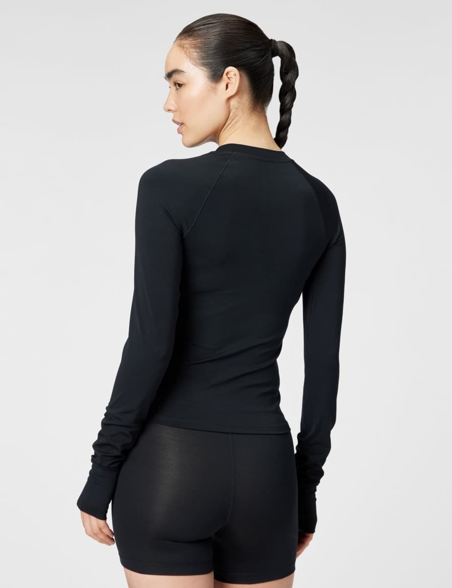 Nike Women's Victory Baselayer Long Sleeve Black/White thumbnail 4