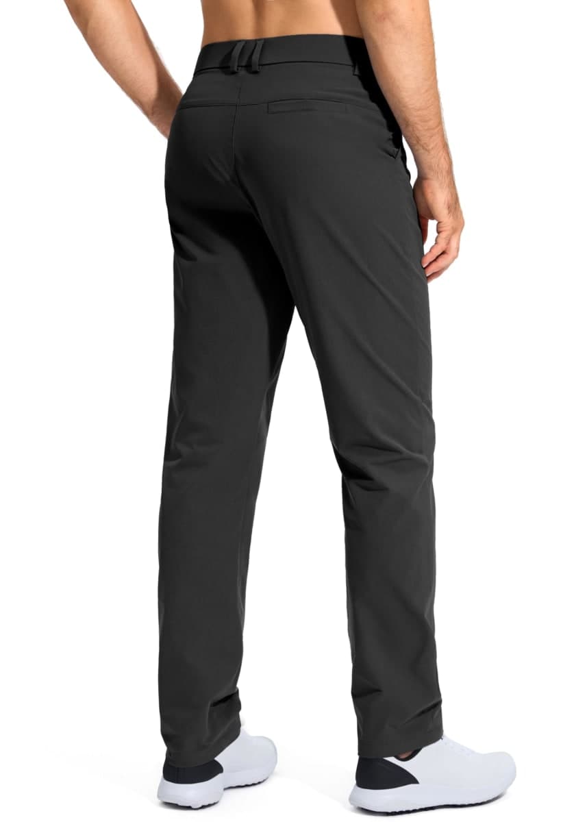 Pudolla Men's Golf Pants Stretch Work Dress Comfy Pants 30"/32"/34" Lightweight Quick Dry Casual Slacks Trousers with Pockets, Black, 35W x 30L thumbnail 2