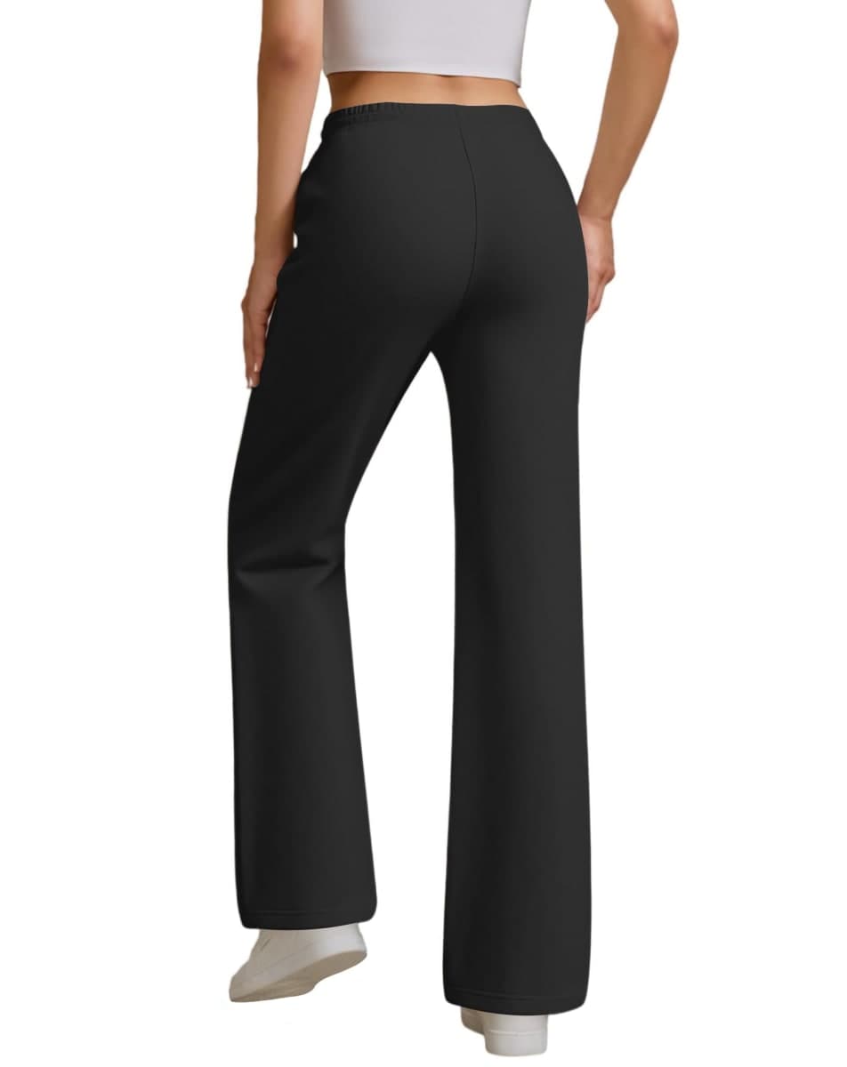JEKAOYI Womens High Waisted Flared Sweatpants Drawstring Casual Lounge Lightweight Wide Leg Pants with Pockets, White, X-Small thumbnail 5