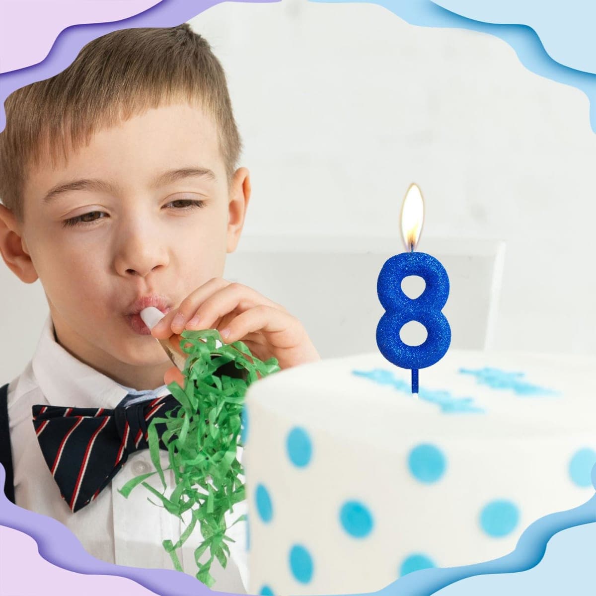 45th Glitter Birthday Candles, Blue Birthday Number Candle for Cake Topper Decorations for Girls Birthday Party Wedding Anniversary Celebration Supplies thumbnail 2