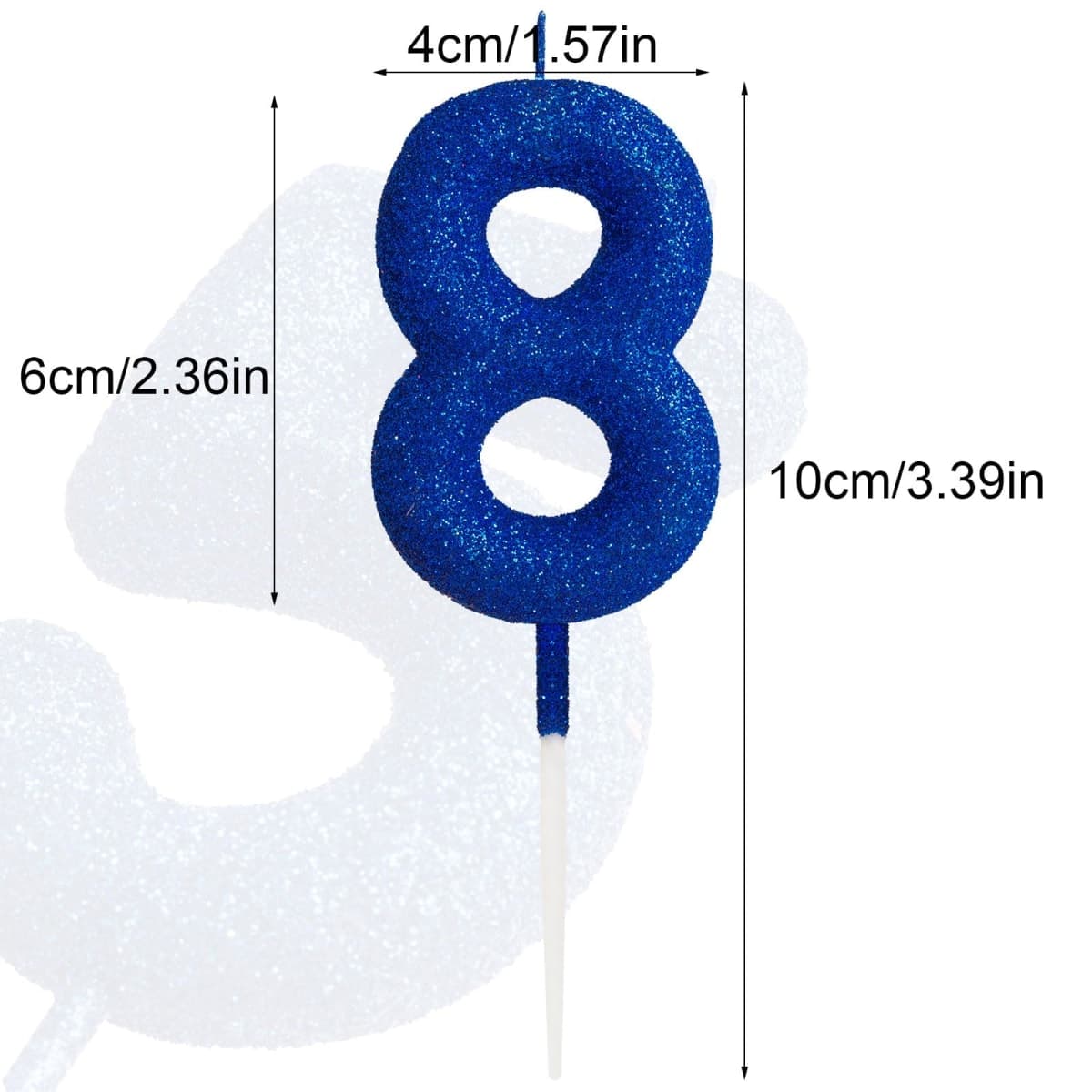 45th Glitter Birthday Candles, Blue Birthday Number Candle for Cake Topper Decorations for Girls Birthday Party Wedding Anniversary Celebration Supplies thumbnail 3