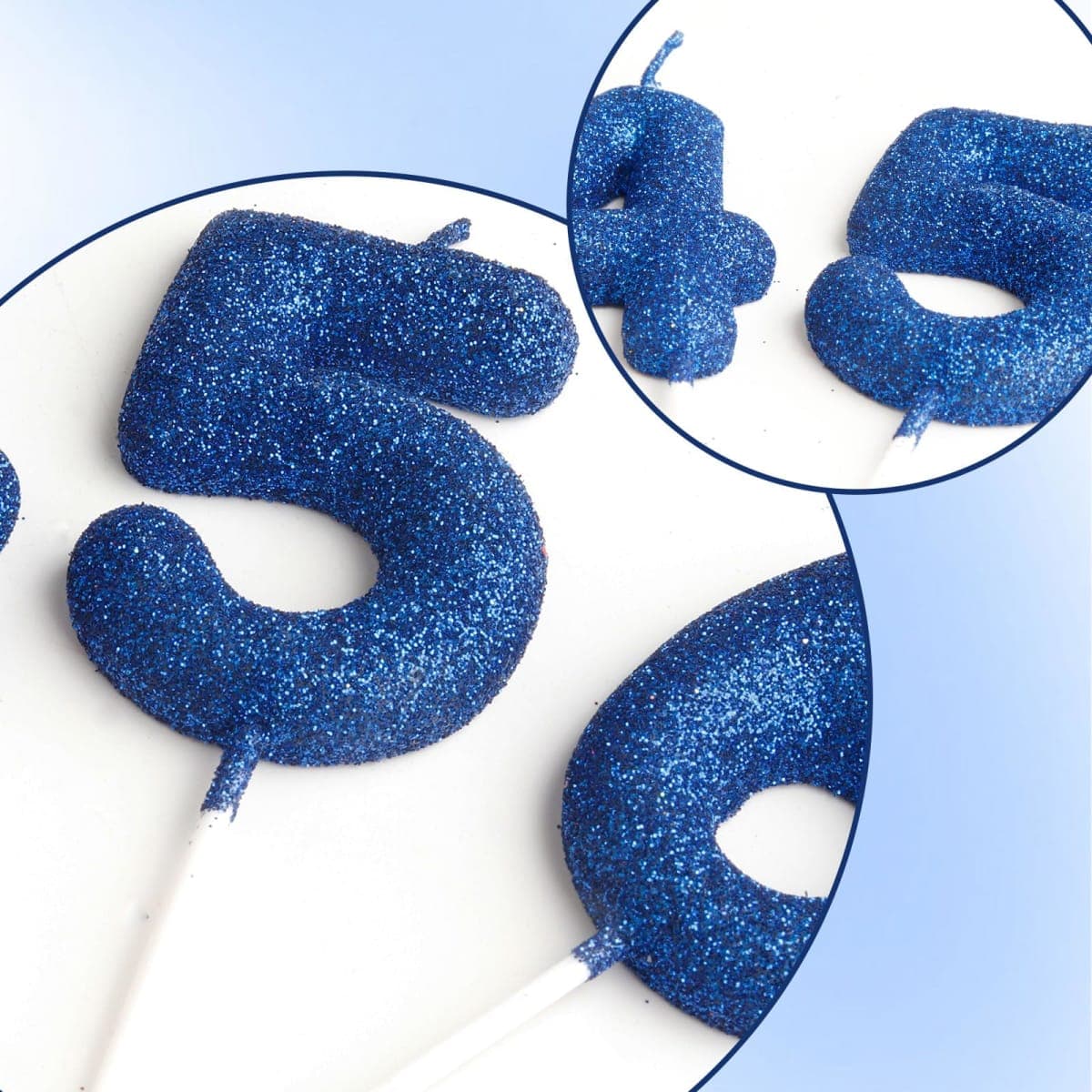 45th Glitter Birthday Candles, Blue Birthday Number Candle for Cake Topper Decorations for Girls Birthday Party Wedding Anniversary Celebration Supplies thumbnail 4