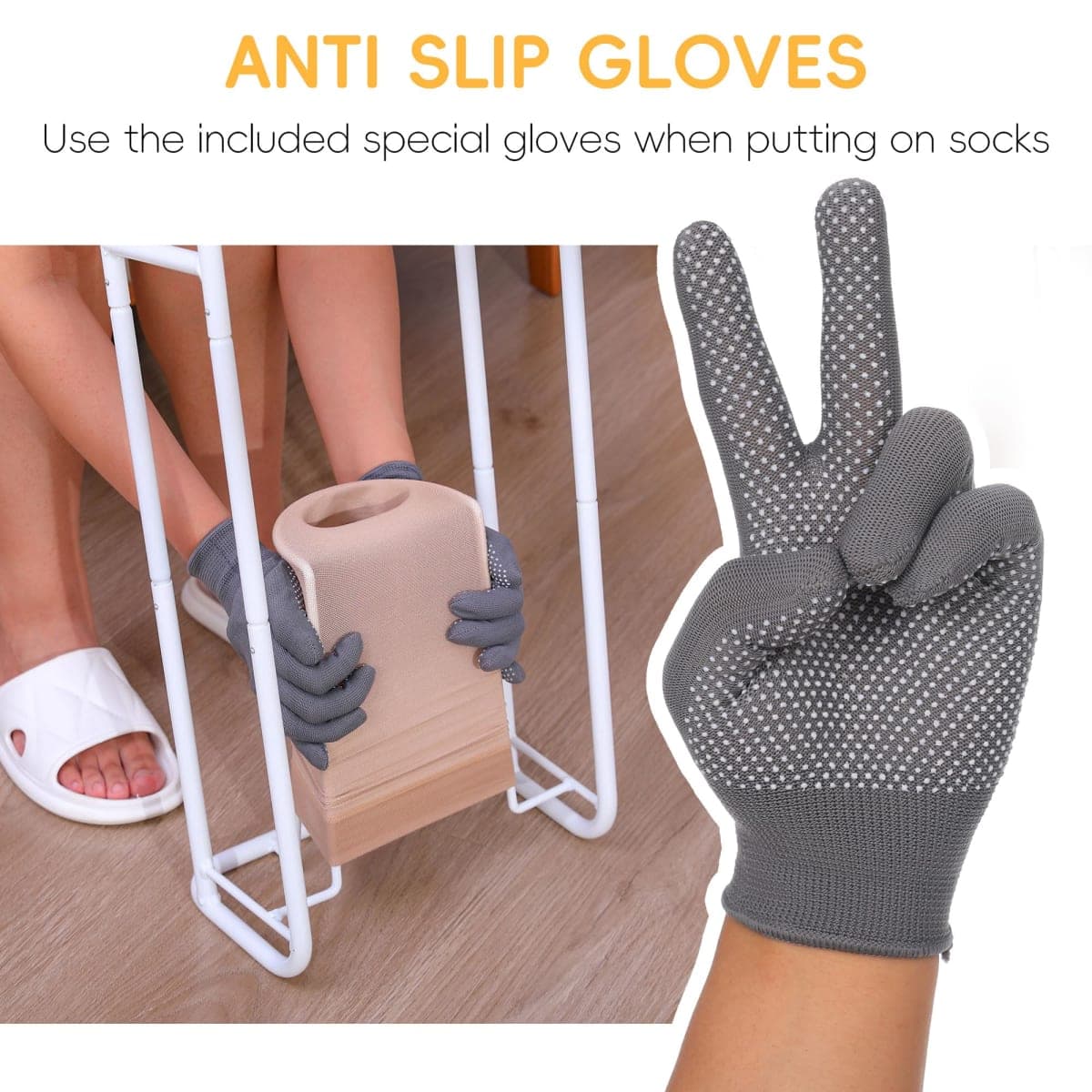 Upgraded Extra-Large Compression Sock Aid Device - Sock Aids for Compression Stocking - Helper Device for Putting on Hosiery - 14 in or More thumbnail 4