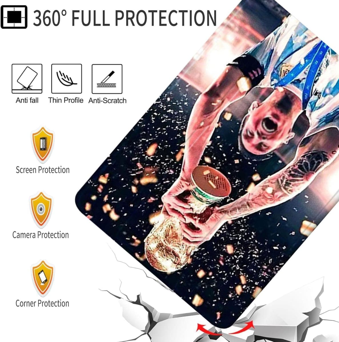 ZERMU Case for iPad (A16) 11th/10th Generation 11''/10.9'' (2025/2022), Messi #10 Argentina Soccer Shockproof Magnetic Cover [Auto Sleep/Wake] with Pencil Holder thumbnail 4