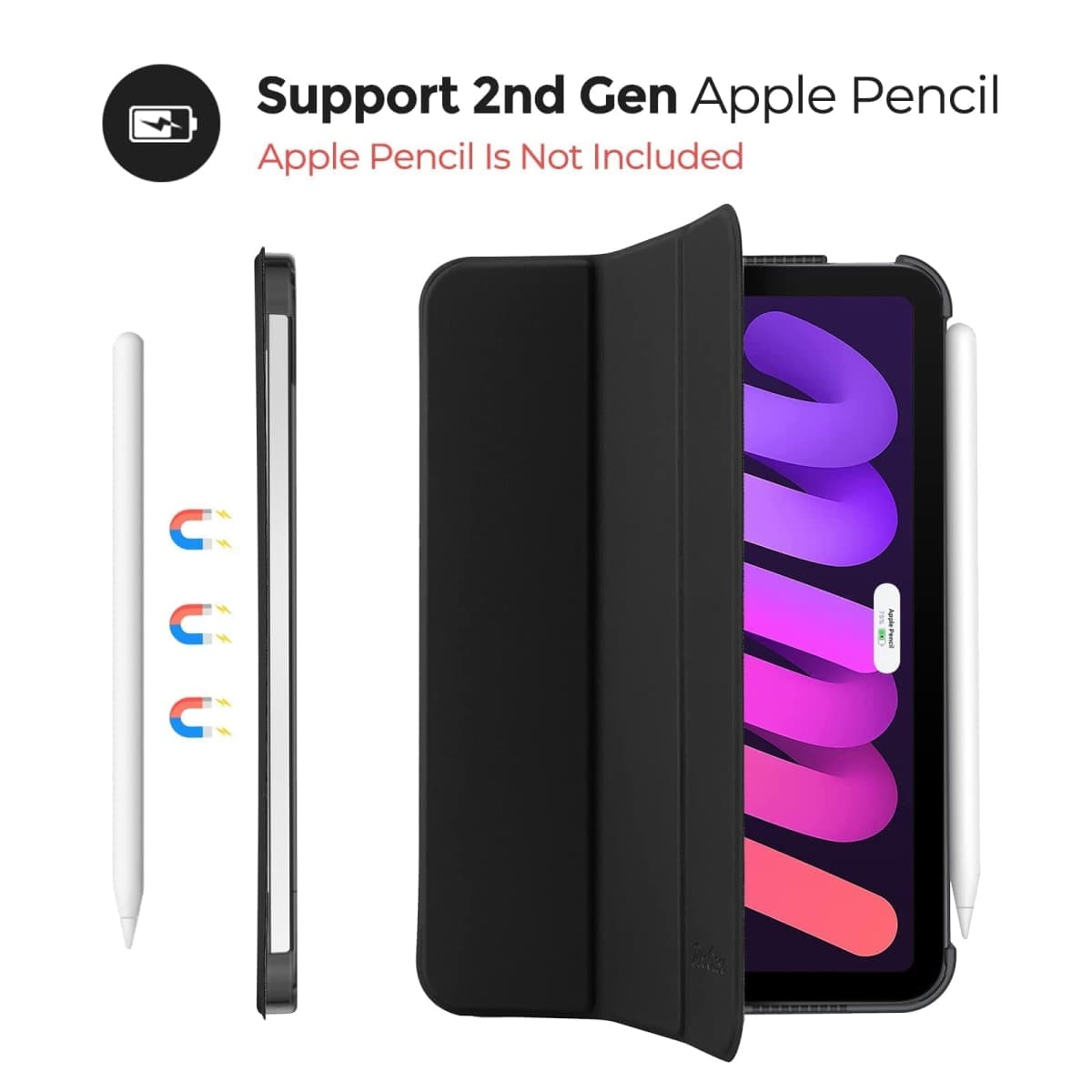 ProCase Smart Case for iPad mini 7 A17 Pro 2024/ Mini 6 2021 8.3" -Black thumbnail 5