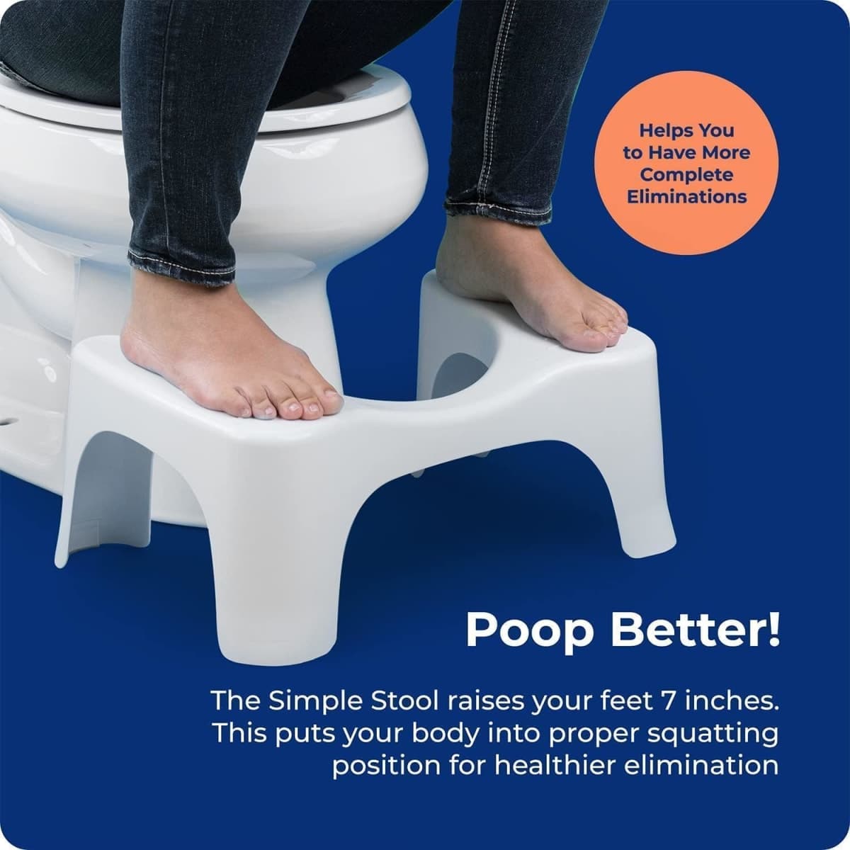 Squatty Potty Simple Bathroom Toilet Stool, White, 7" thumbnail 3