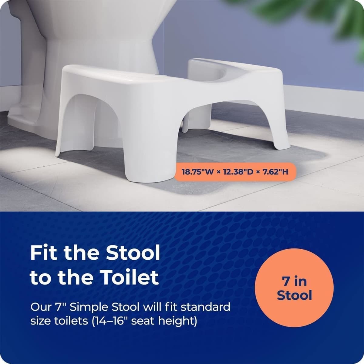 Squatty Potty Simple Bathroom Toilet Stool, White, 7" thumbnail 5