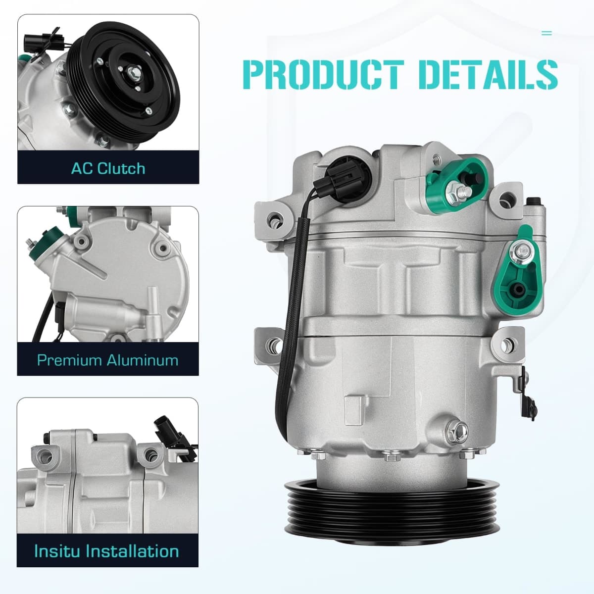 AC Compressor with Clutch Fit for 2012-2014 Kia Sorento 2.4L, 2013-2018 Hyundai Santa Fe Sport 2L 2.4L, Replace CO 29105C, Air Condition automotive replacement thumbnail 2