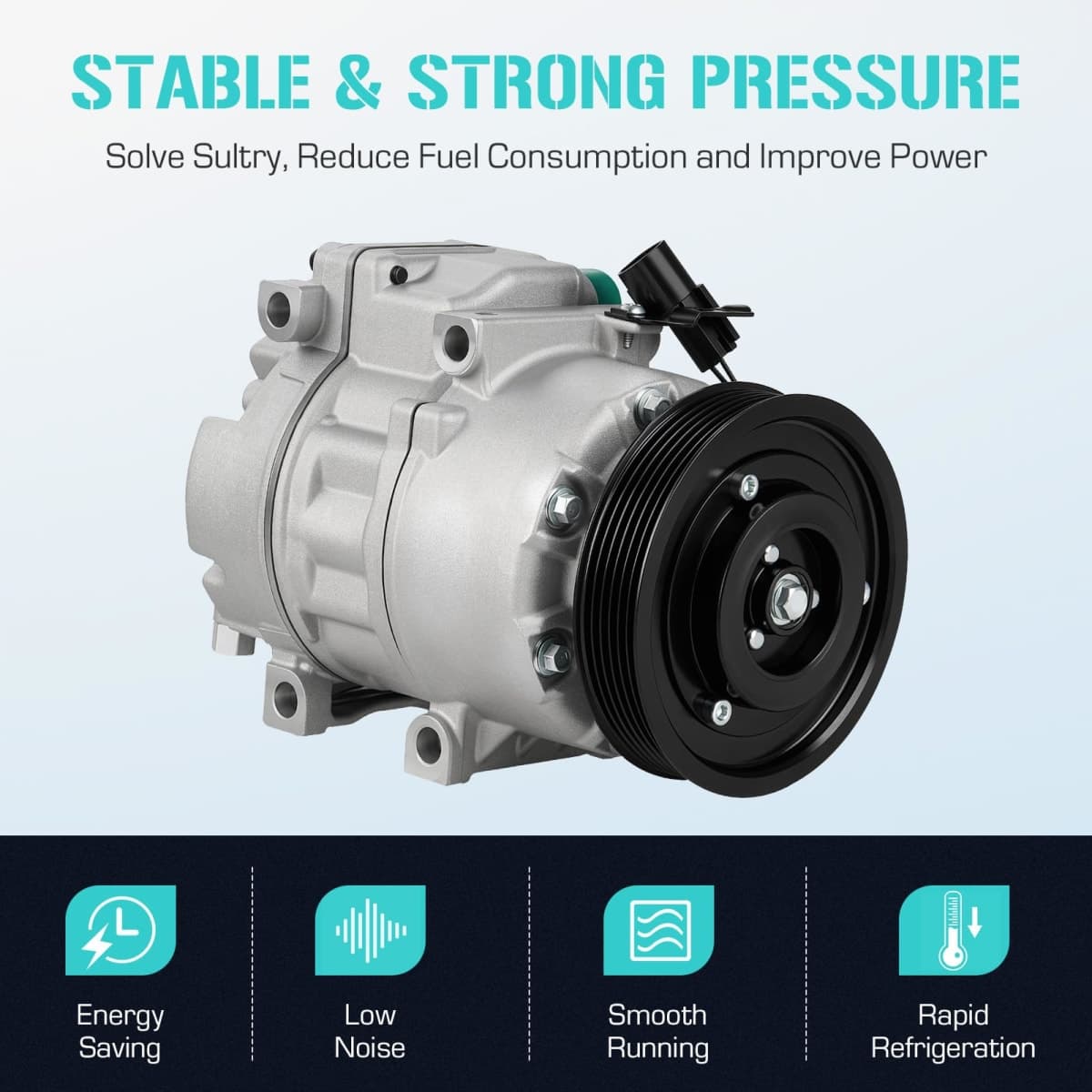 AC Compressor with Clutch Fit for 2012-2014 Kia Sorento 2.4L, 2013-2018 Hyundai Santa Fe Sport 2L 2.4L, Replace CO 29105C, Air Condition automotive replacement thumbnail 4