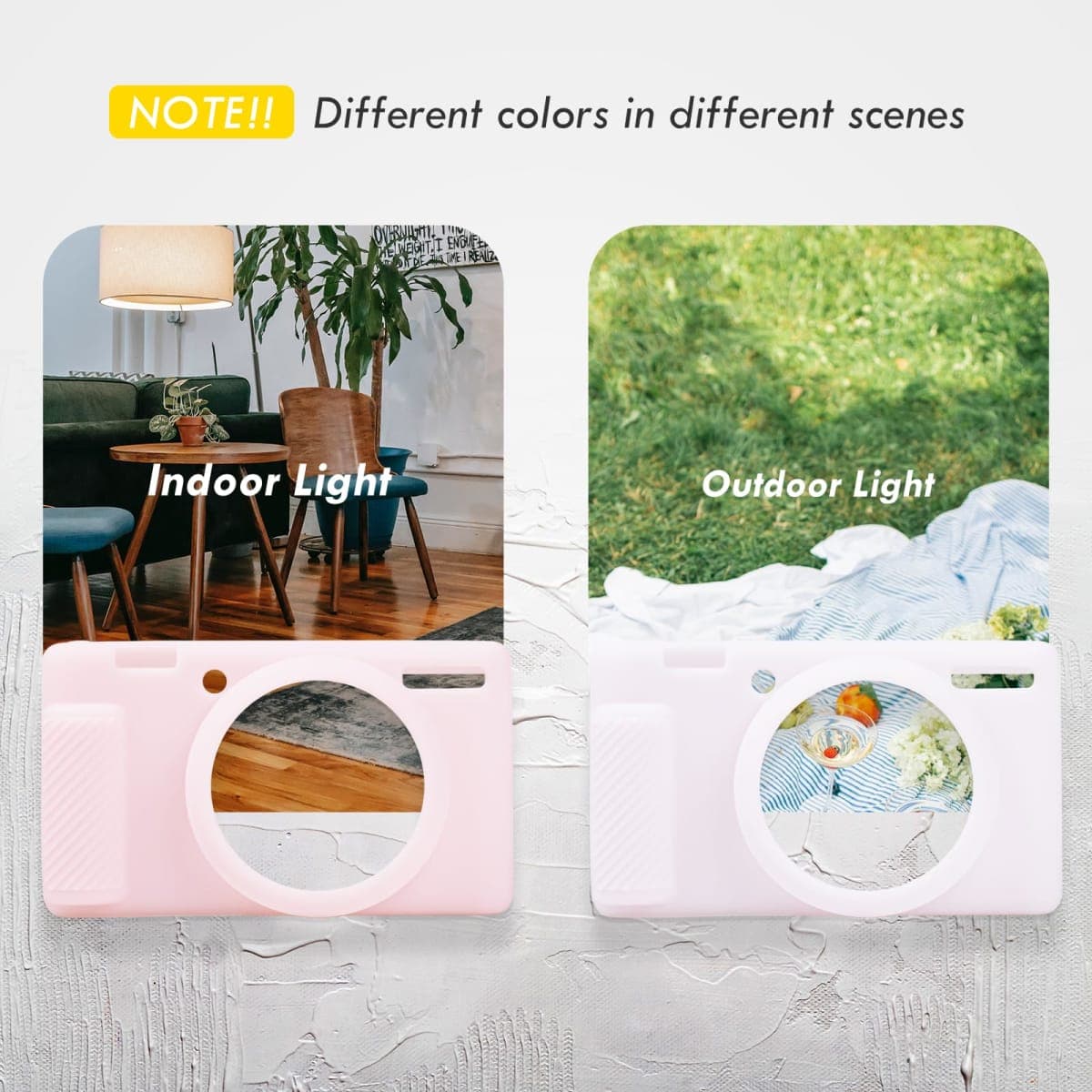 Rieibi ZV-1F Camera Case, Soft Silicone Protective Case for Sony ZV1F/ZV-1M2/ZV-1 Mark II (NOT for ZV1) Vlog Camera, Lightweight ZV1F Cover - Pink White thumbnail 4