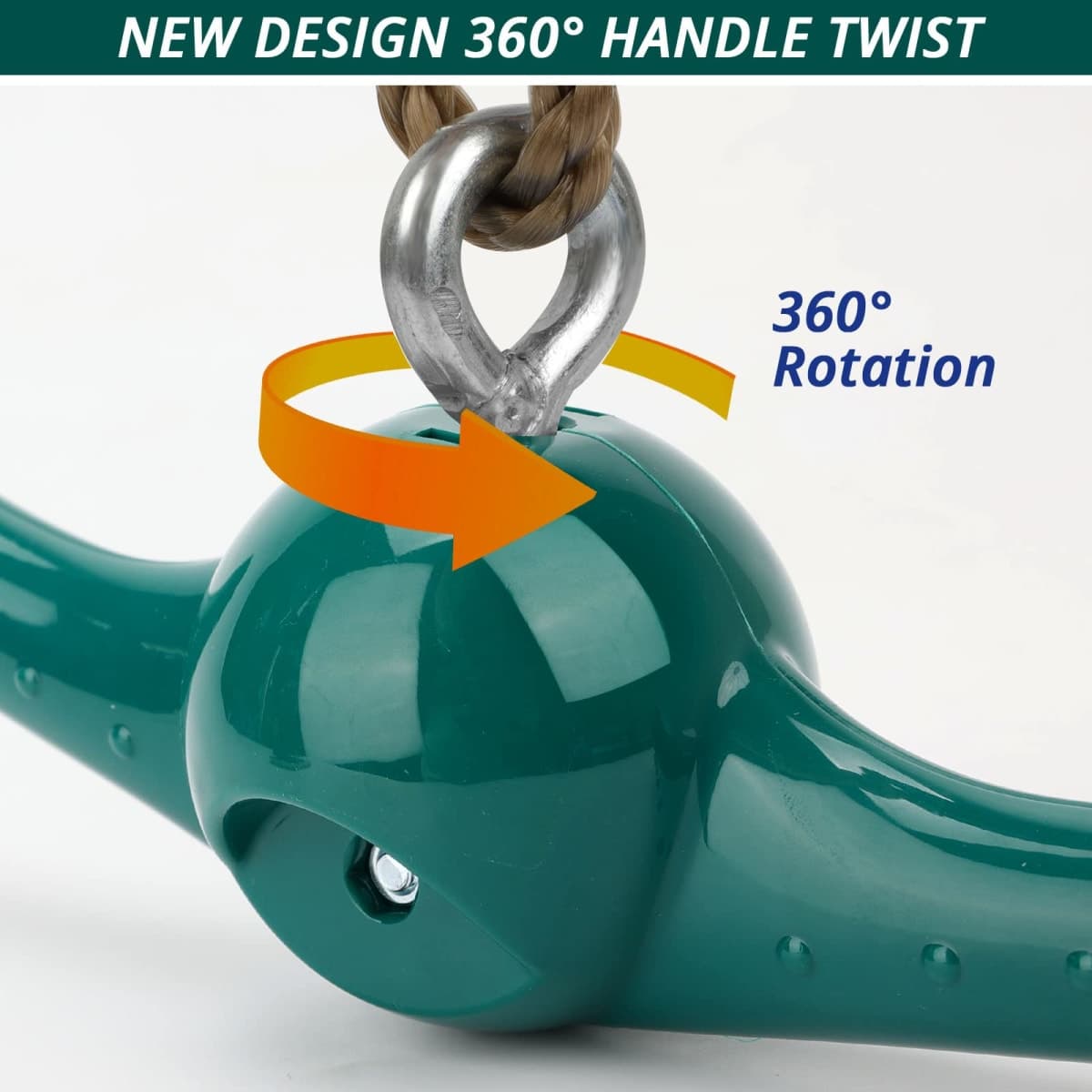 YAMIPROBI Swing Spins Set: 360° Handle Twist-Spin Flips Toy - Slackline Attachments Activate Play Powers - Accessories for Kids' Playground and Backyard Fun, Green thumbnail 2