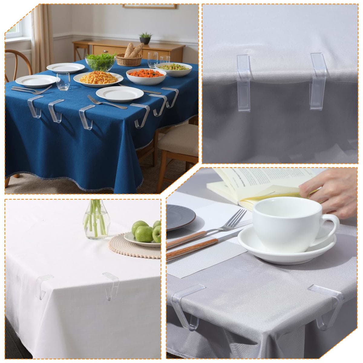 Pafeooui 72pcs Large Transparent Tablecloth Clips, PVC Windproof Table Cover Holder Clamps for Indoor Outdoor Picnic, Wedding, Party, Camping thumbnail 5
