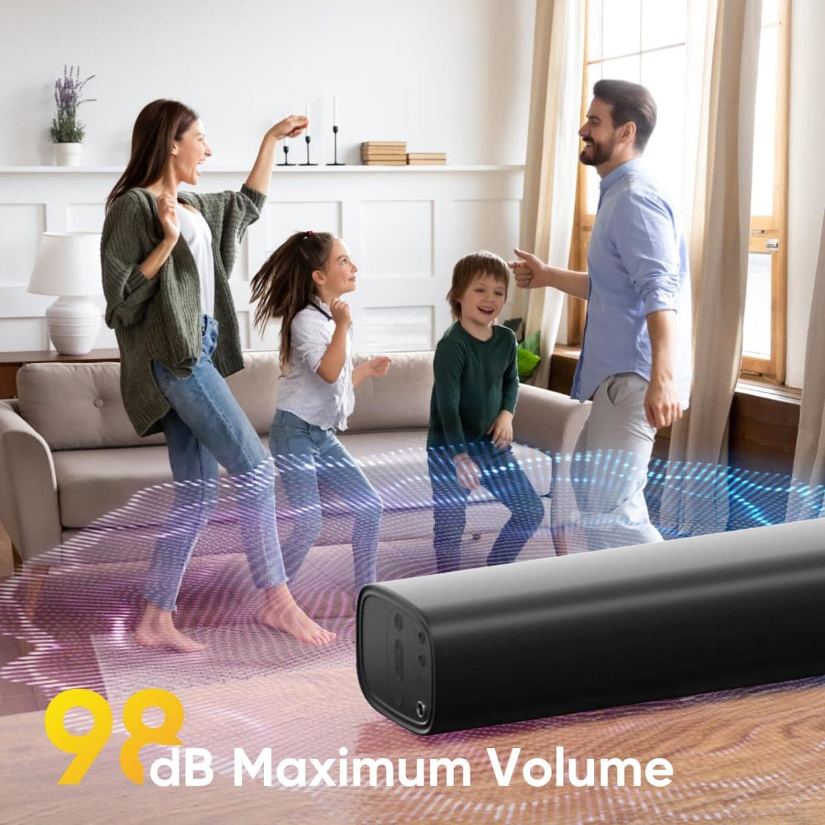 RIOWOIS 17" Sound Bar, Home Theater Surround Sound System for TV thumbnail 3