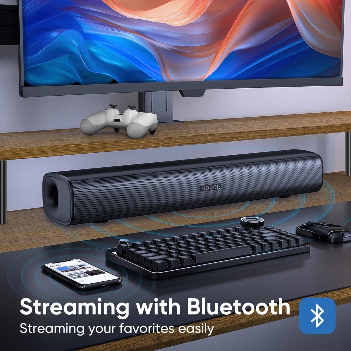 RIOWOIS 17" Sound Bar, Home Theater Surround Sound System for TV thumbnail 5