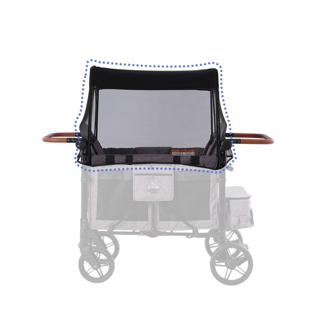 SeedFuture Mosquito Net Cover Compatible with W4 Stroller Wagon, Black thumbnail 4