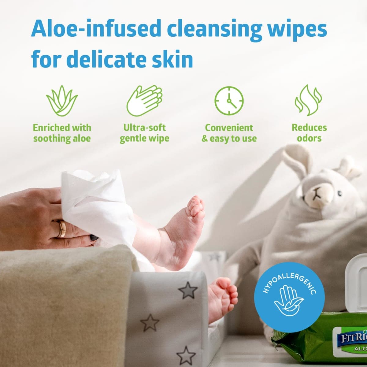 Medline AloeTouch Quilted Heavyweight Personal Cleansing Cloth Wipes, 576 Count, Unscented, 8 x 12 inch Adult Large Incontinence Wipes thumbnail 5