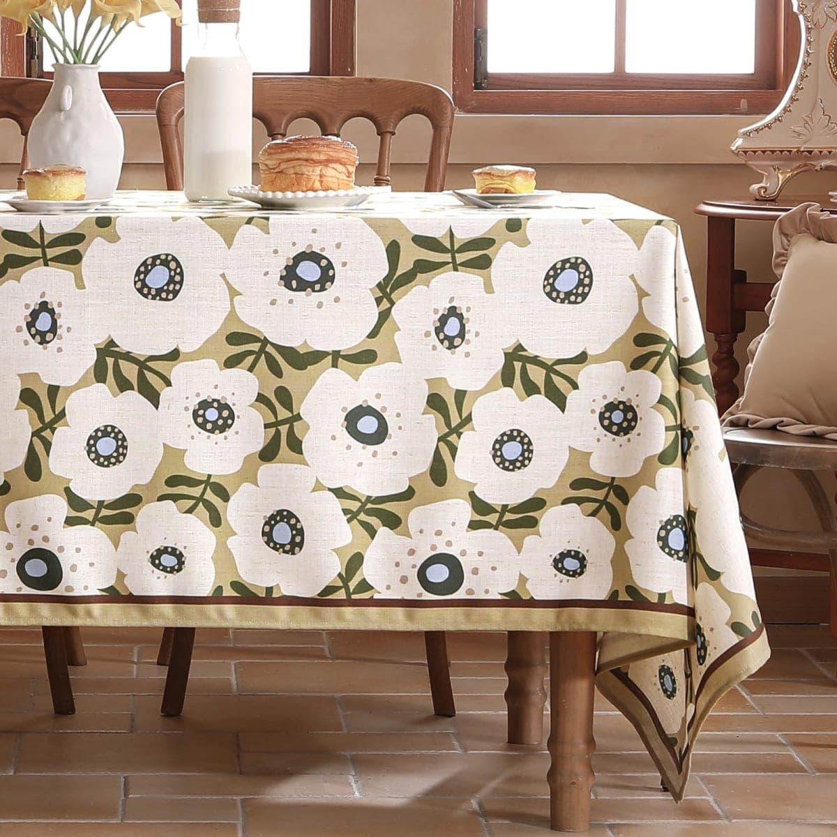 bilin gaier Designer French Linen Tablecloth Rectangular,94"x63"-Hidaka thumbnail 2
