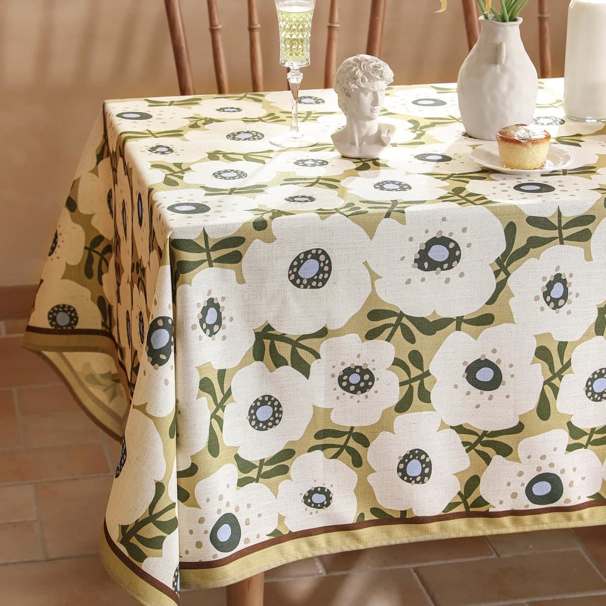 bilin gaier Designer French Linen Tablecloth Rectangular,94"x63"-Hidaka thumbnail 3