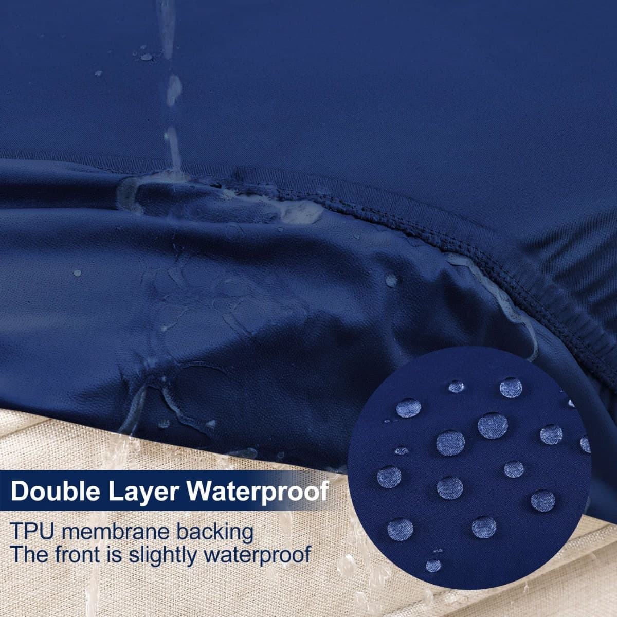 Smiry Waterproof Patio Cushion Covers, Stretch Outdoor Furniture Covers thumbnail 2
