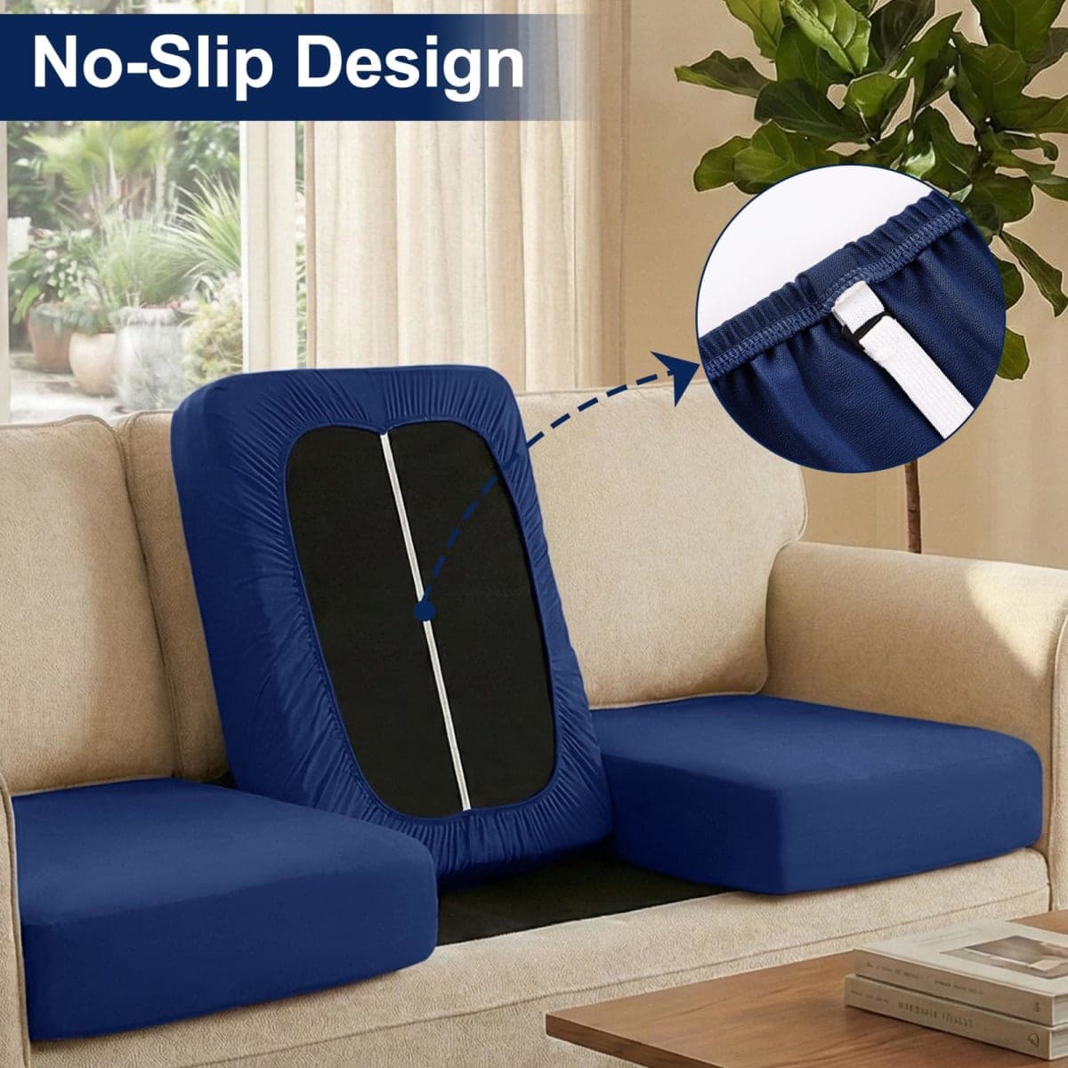 Smiry Waterproof Patio Cushion Covers, Stretch Outdoor Furniture Covers thumbnail 4