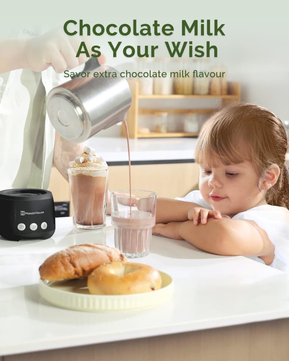 Maestri House Milk Frother, Variable Temp Milk Frother and Steamer, 16.9OZ Smart Touch Control Foam Maker, Memory Function for Latte, Warm Milk, Hot Chocolate thumbnail 2