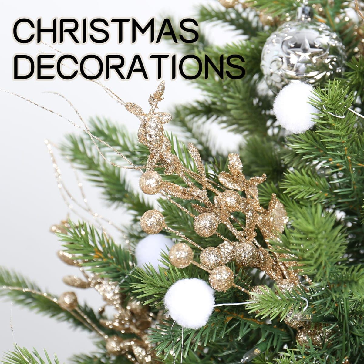 SY Super Bang Christmas Tree Decorations, 24 Pack Champagne Christmas Artificial Glitter Berry Stems Ornaments Branches Picks, for Xmas Tree Vase Filler Home Holiday Decor. thumbnail 3