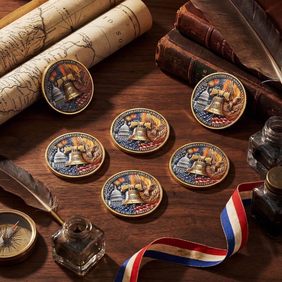 Highergo 20 Pcs 250th Anniversary Commemorative Coins Eagle,Style 2 thumbnail 4