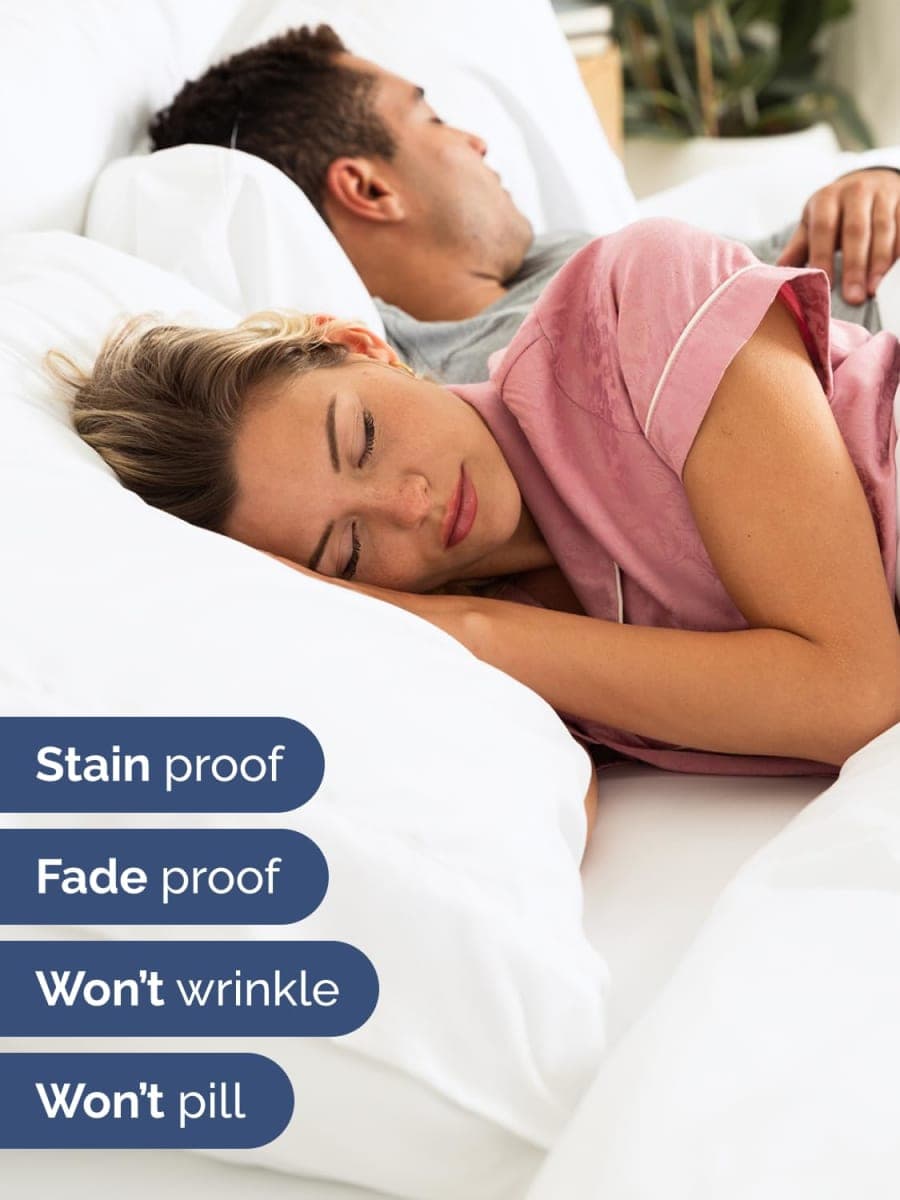 Extra Deep King Sheet Set - 6 Piece Breathable and Cooling Sheets - White thumbnail 4