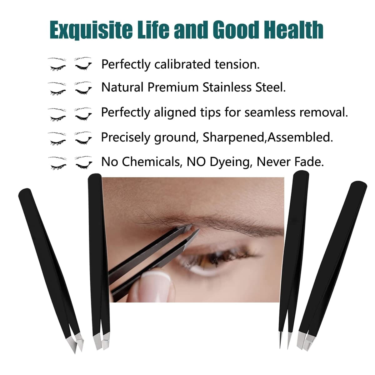 Eyebrow Tweezer Set with Travel Case thumbnail 2