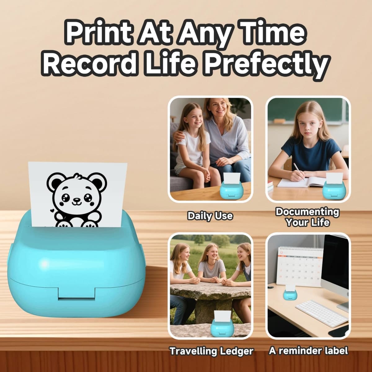 10 Rolls Sticker Maker Refill Compatible with Hello Blink,2.2 X 0.98 Inch,White Adhesive Stickers Compatible with Hello Blink,Thermal Paper for Most Kids Instant Camera thumbnail 4